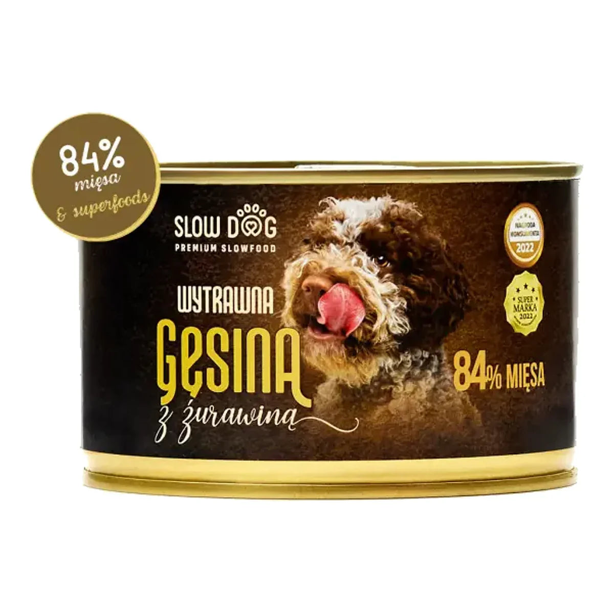 SLOW DOG Wytrawna gęsina z żurawiną 410g – packshot produktu na białym tle