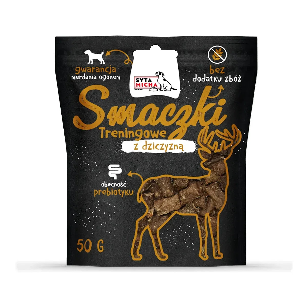 Smaczki treningowe z dziczyzną 50g – packshot produktu na białym tle