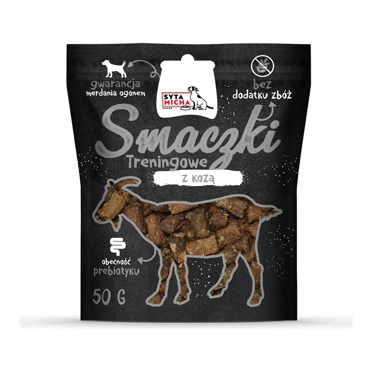 Smaczki treningowe z kozą 50g – packshot produktu na białym tle