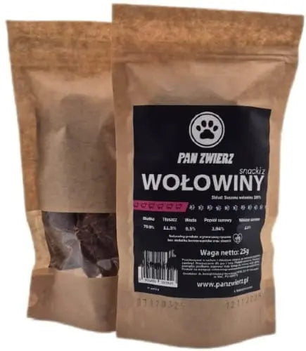 Naturalne smaczki z wołowiny 25g Pan Zwierz