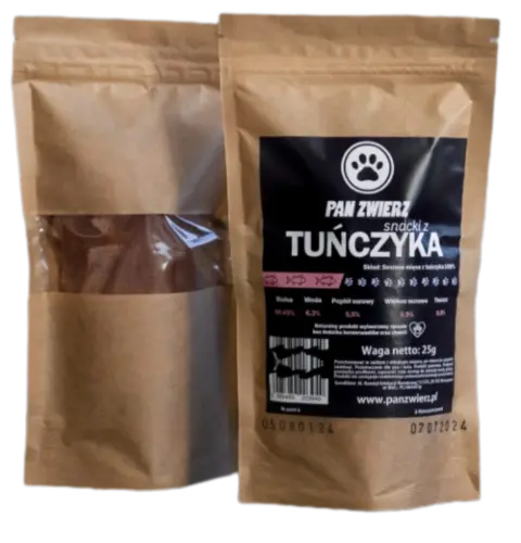 Naturalne smaczki z tuńczyka 25g Pan Zwierz