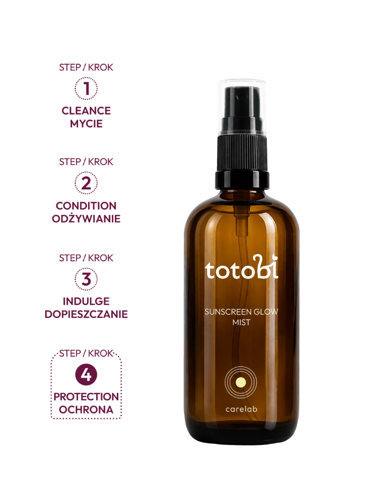 Totobi carelab Sunscreen Glow Mist - Ochronno – nabłyszczająca mgiełka z filtrami UVA i UVB, dla psa i kota