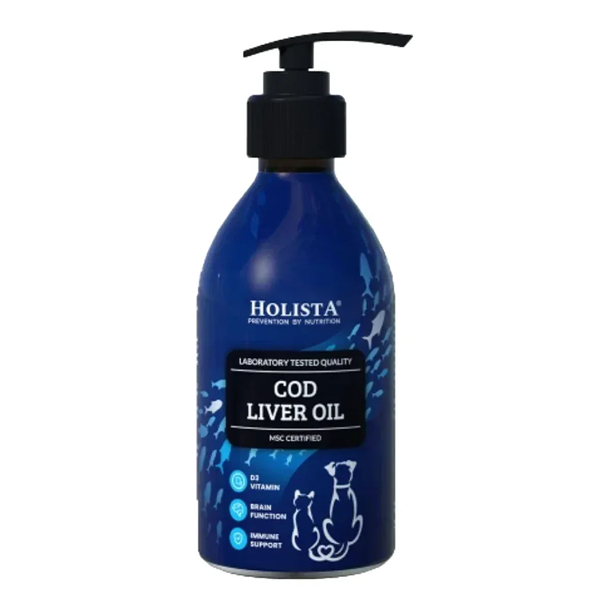 Tran z dorsza dla psa i kota 100ml – packshot produktu na białym tle