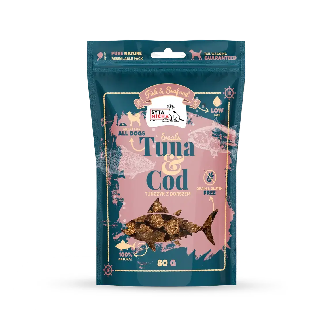 Syta Micha Fish & Seafood Przysmaki z tuńczykiem dla psa 80g Syta Micha