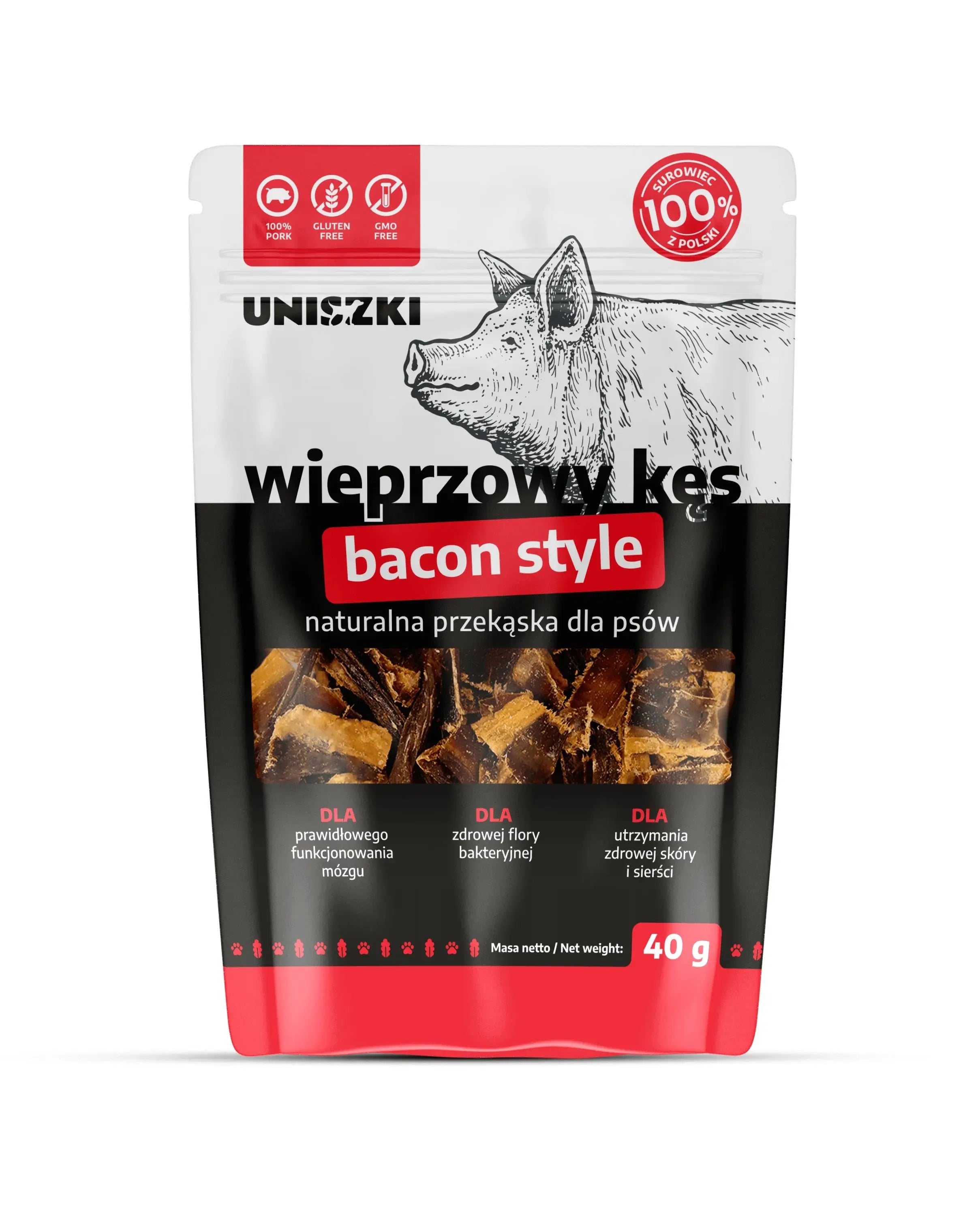 Wieprzowy kęs - naturalna przekąska dla psów Uniszki