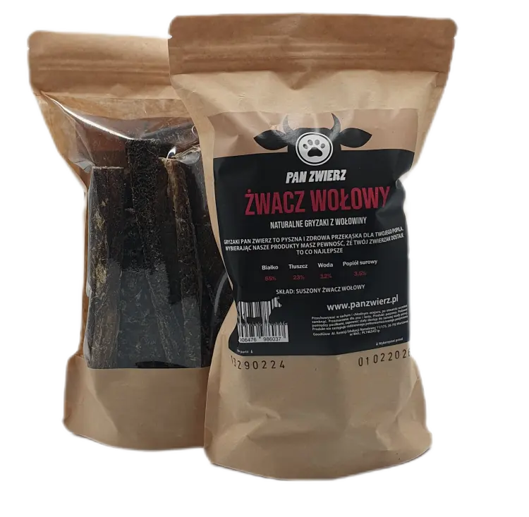Gryzak naturalny Pan Zwierz Żwacz wołowy 250 g Pan Zwierz