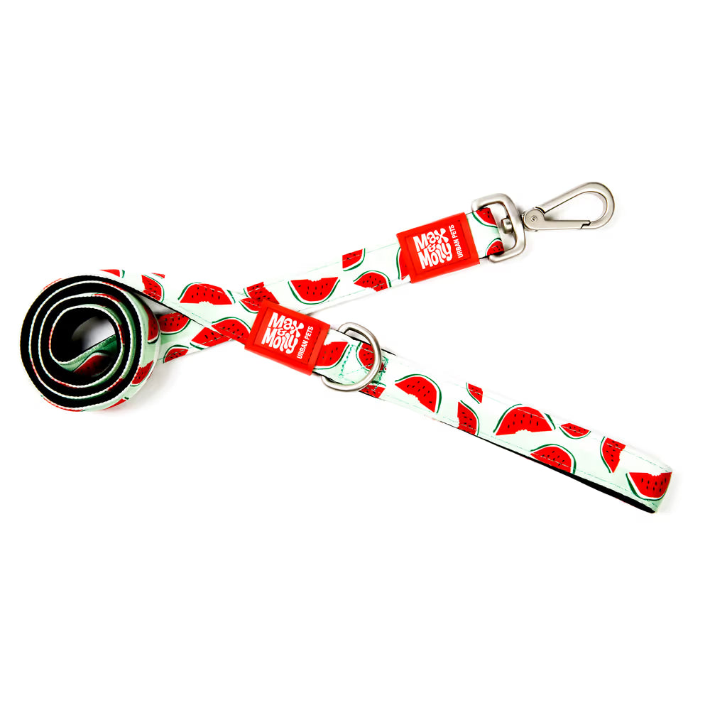 Max&Molly Short Leash Watermelon - kolorowa smycz miejska dla psa, wzór arbuz, 120cm - XS Max&Molly