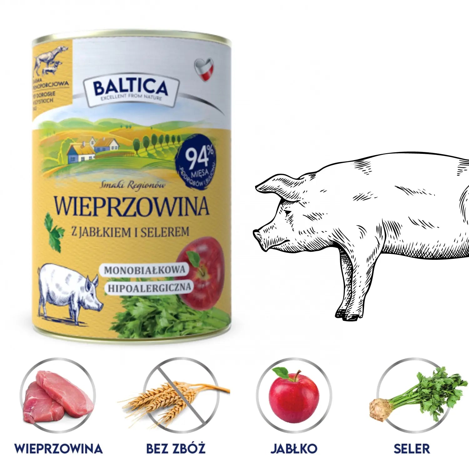Baltica Karma Mokra Wieprzowina Z Jabłkiem 400g
