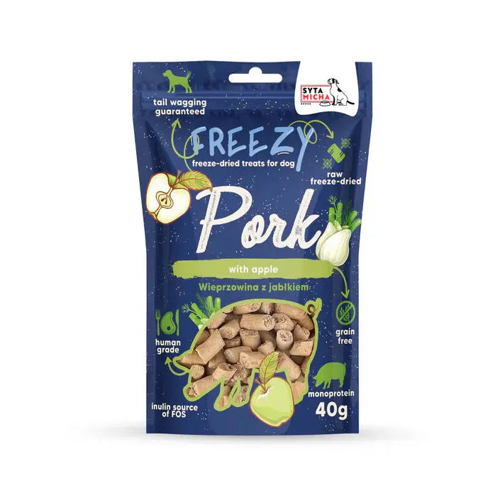 Liofilizowane przysmaki dla psa Wieprzowina z jabłkiem FREEZY 40g Syta Micha