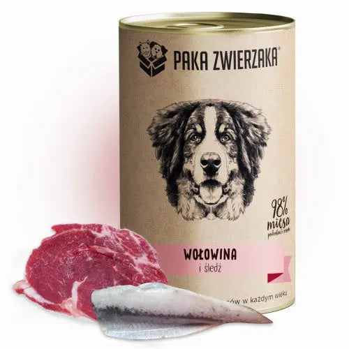 Karma mokra PZ Wołowina i śledź 400g Paka Zwierzaka