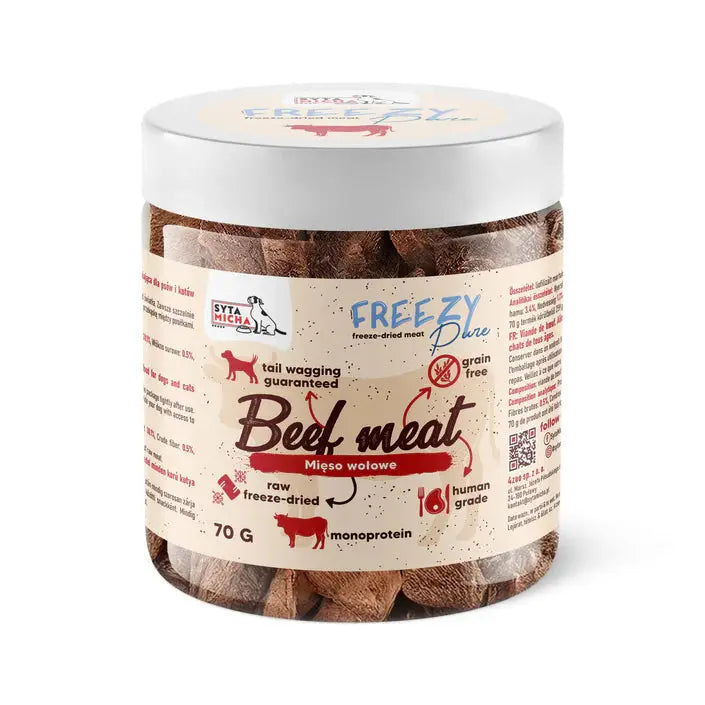100% liofilizowane mięso wołowe dla psa 70g FREEZY Pure Syta Micha