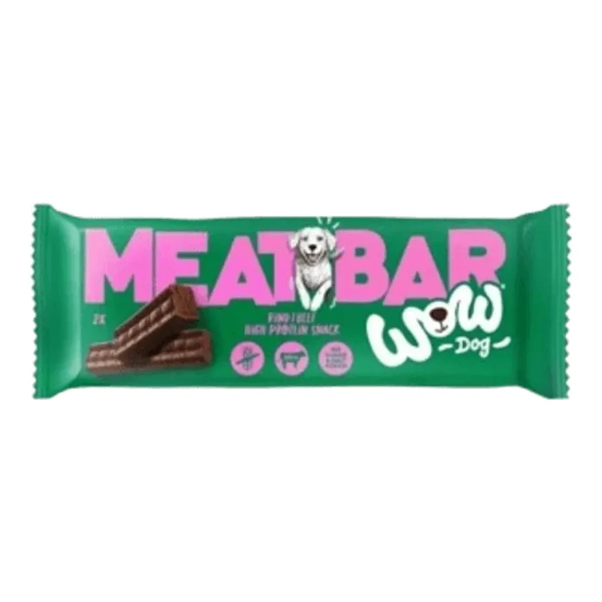 WOW DOG Meat Bar Rind - batonik mięsny z wołowiny (40g) – packshot produktu na białym tle