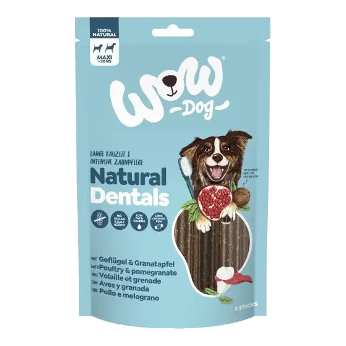 WOW DOG Natural Dentals Maxi - gryzaki dentystyczne dla psa (230g) – packshot produktu na białym tle