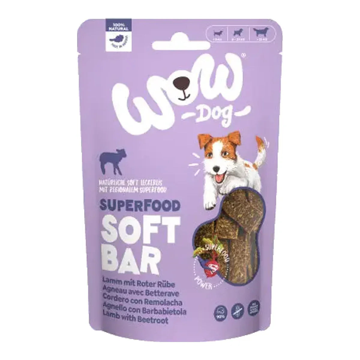 WOW Superfood Soft Bar Lamm - NEW (150g) – packshot produktu na białym tle