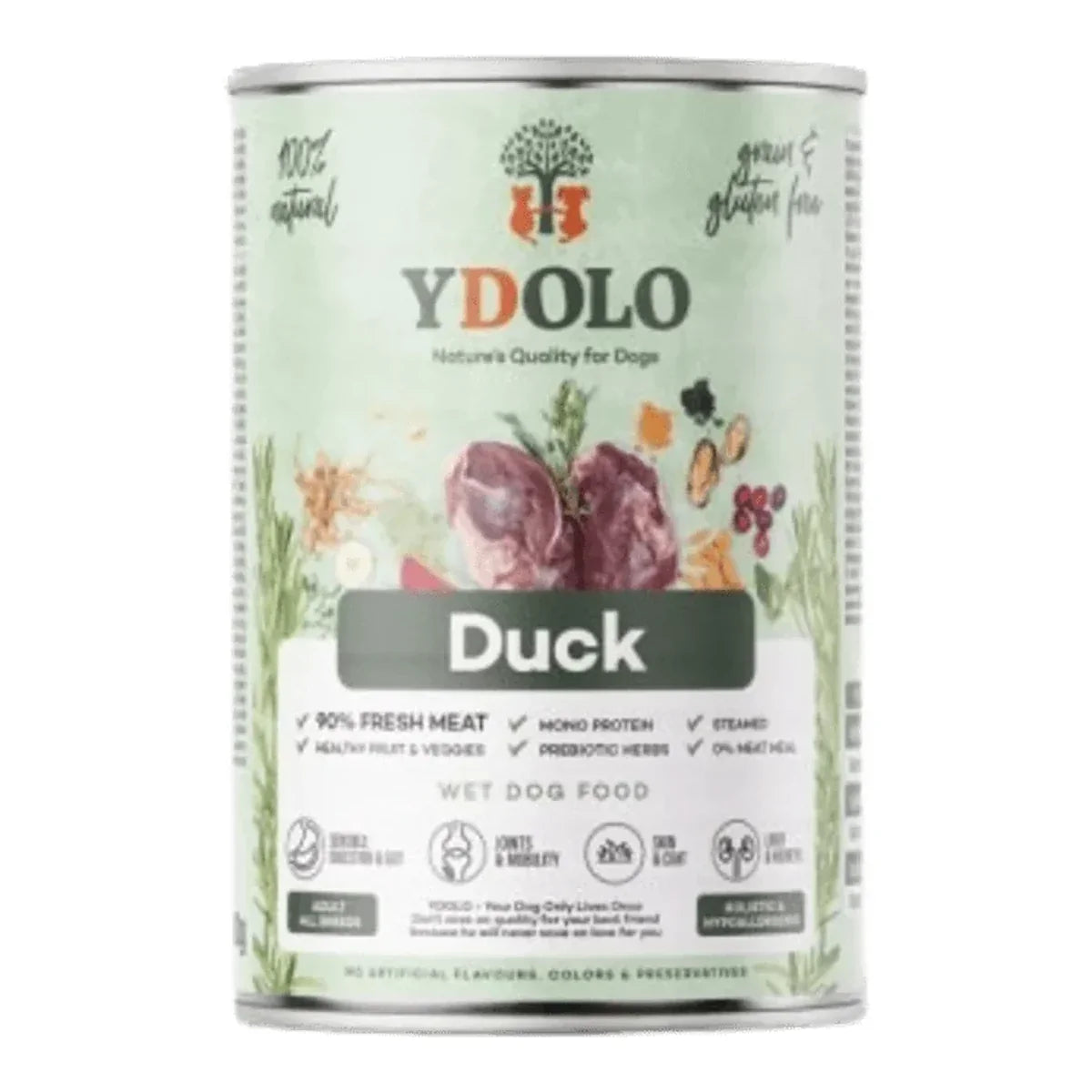 YDOLO Duck - mokra karma dla psów (400g) – packshot produktu na białym tle
