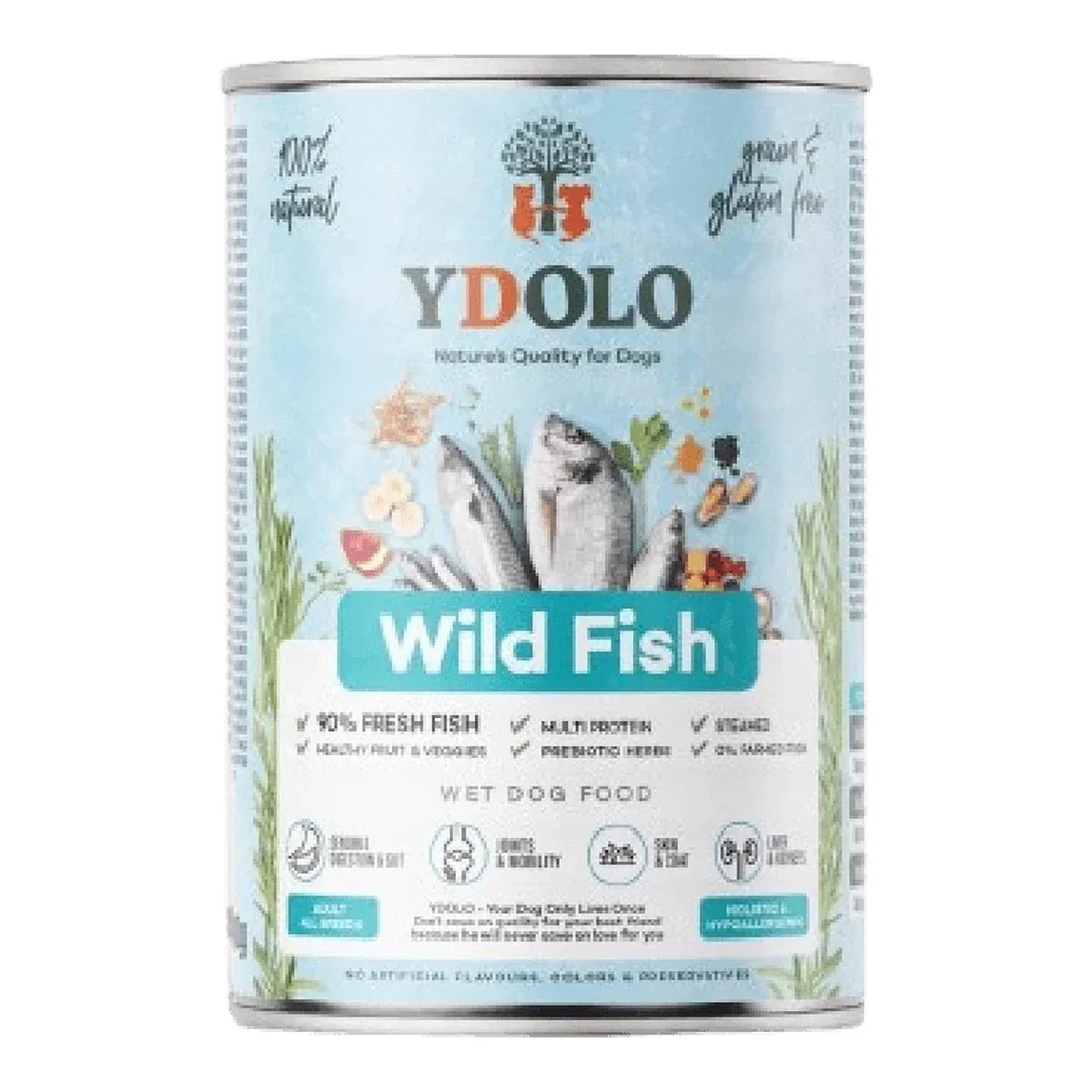 YDOLO Wild Fish - ryby morskie - mokra karma dla psa (400g) – packshot produktu na białym tle