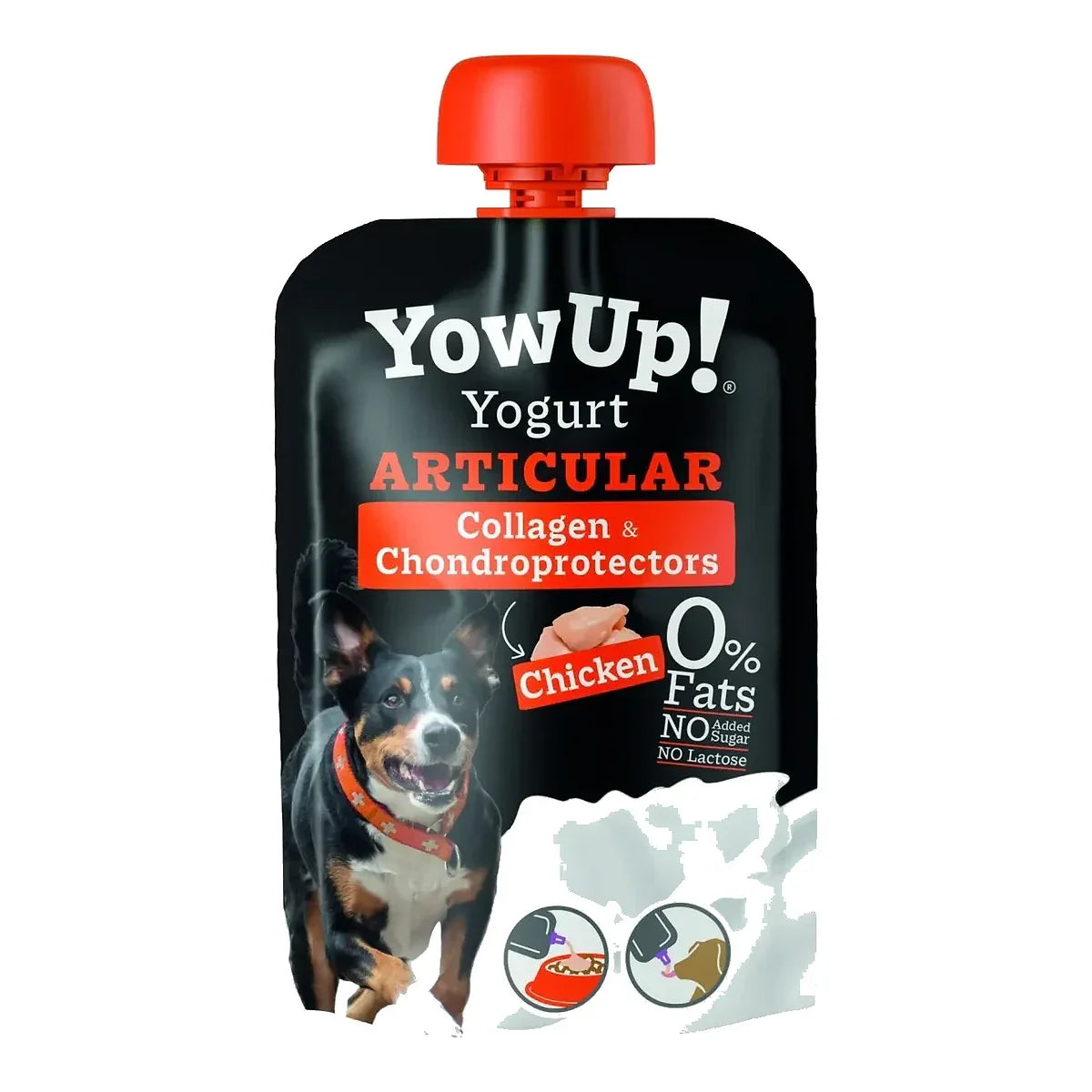 YOW UP! Zdrowe Stawy Jogurt dla psa z kurczakiem 115g – packshot produktu na białym tle