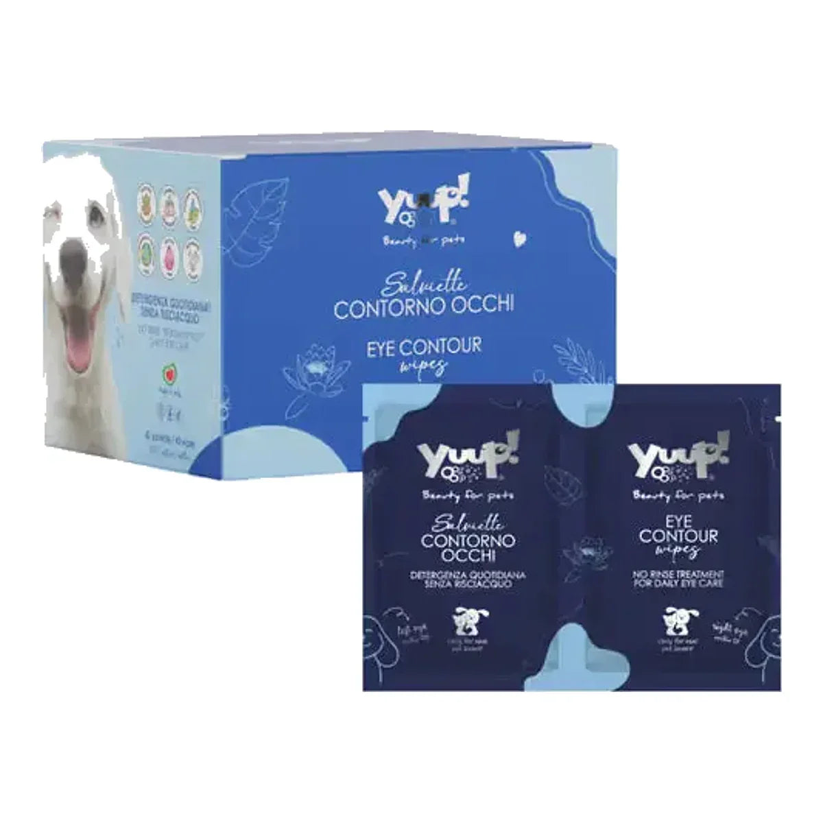 Yuup! Eye Contour Wipes 50 szt. - chusteczki do pielęgnacji okolic oczu psa i kota – packshot produktu na białym tle