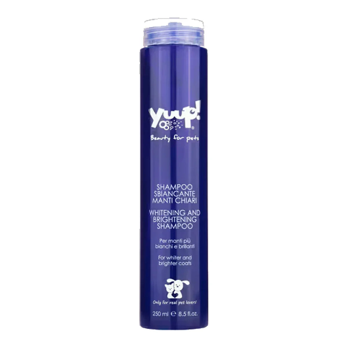 Yuup! Home Whitening and Brightening Shampoo - rozjaśniający szampon dla białych psów, do białej i jasnej sierści – packshot produktu na białym tle