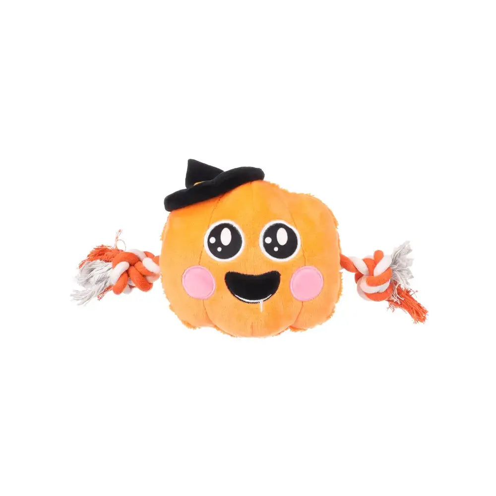 Zabawka dla Psa Flamingo HALLOWEEN Dynia Czarownica Piszcząca z Sznurem do Gryzienia