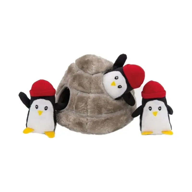 ZippyPaws Pluszowa norka jaskinia z pingwinami ZippyPaws